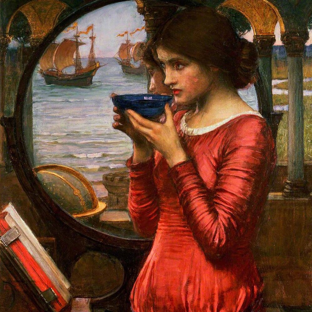 'Destiny' Art Print: 8"by10" Beautiful Woman in Renaissance Style Castle Scene